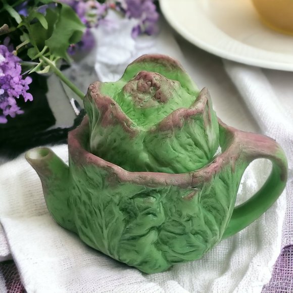 Miniature Ceramic Tea Pots Fruit/Vegetable & Flower With Removable Lid 4pcs Set - Picture 6 of 16